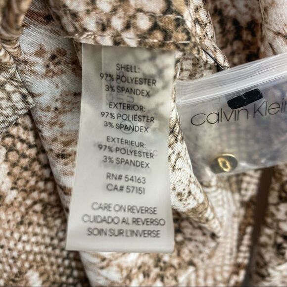 Calvin Klein Paarth Snake Print Blouse Womens Small V-Neck Career Office Top - Picture 5 of 5